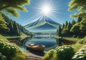 Puzzle Puzzle Panoramique du Mont Fuji - Évasion Paisible sur un Lac Japonais